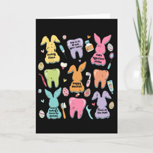 Retro Cute Bunny Teeth Dental Squad Funny Dentist Card