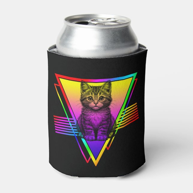 Retro Cute Cat Can Cooler (Can Front)