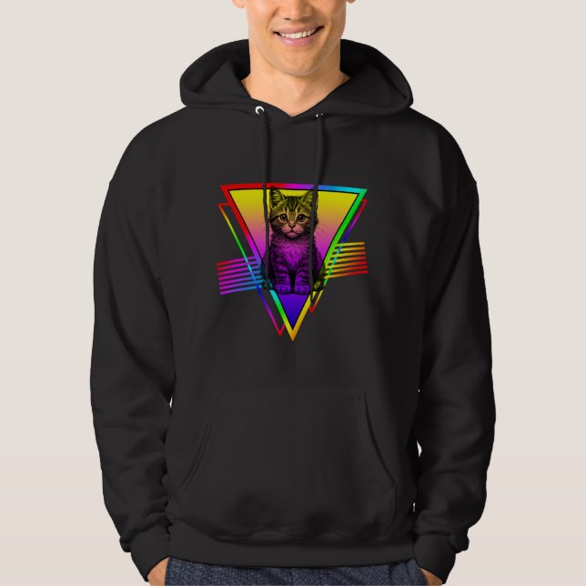 Retro Cute Cat Hoodie (Front)
