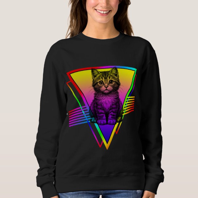 Retro Cute Cat Sweatshirt (Front)