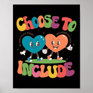 Retro Cute Choose To Include Neurodiversity Autism Poster