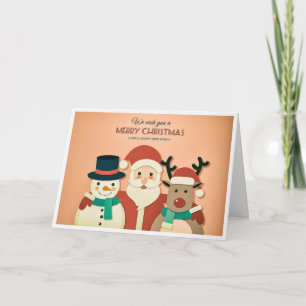 Retro Cute Christmas  Greeting Card