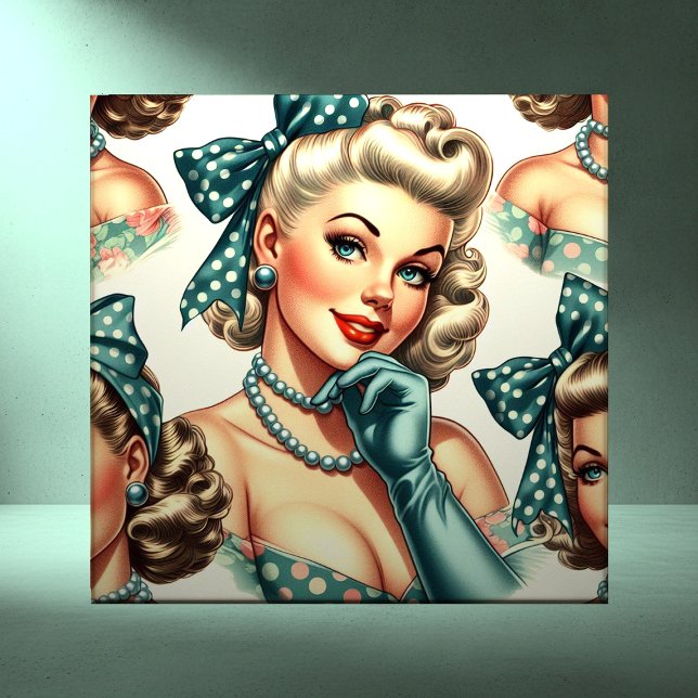 Retro Cute Classic Pinup Ceramic Tile (Creator Uploaded)