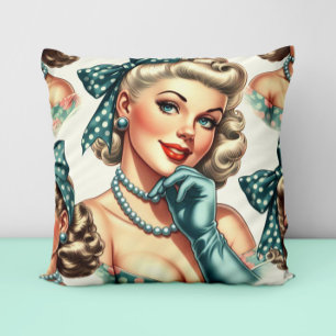 Retro Cute Classic Pinup Cushion