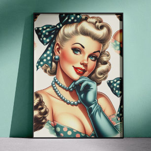 Retro Cute Classic Pinup Poster