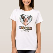 Retro Cute Dog Mum Heart Photo T-Shirt (Front)