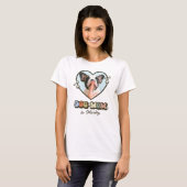 Retro Cute Dog Mum Heart Photo T-Shirt (Front Full)