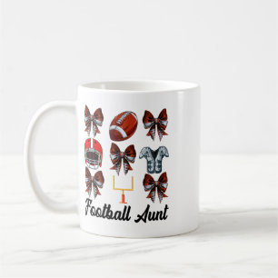 Retro Cute Footll Aunt Bow Footll Mum Mothers Day Coffee Mug