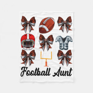 Retro Cute Footll Aunt Bow Footll Mum Mothers Day Fleece Blanket