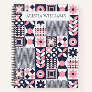 Retro Cute Geometric Shapes  Notebook