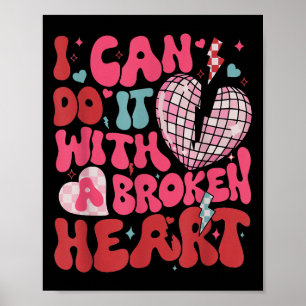 Retro Cute Groovy I Can Do It Quote Disco Heart -  Poster