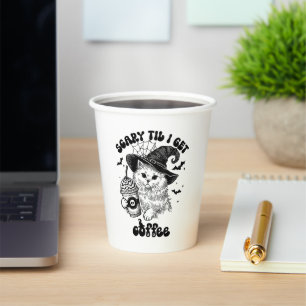 Retro Cute Halloween Cat Coffee Paper Cups