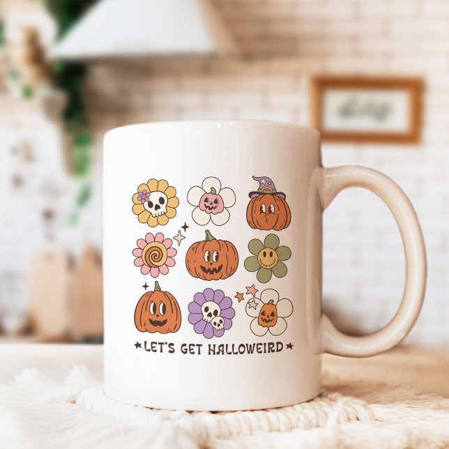 Retro Cute Halloween Flowers Coffee Mug (Creator Uploaded)