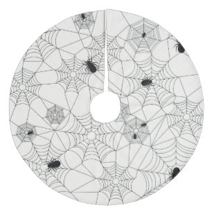 Retro Cute Halloween Spider Pattern Fleece Tree Skirt