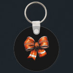 Retro Cute Large Bow Coquette American Football Sp Key Ring<br><div class="desc">Retro Cute Large Bow Coquette American Football Sport Fan</div>