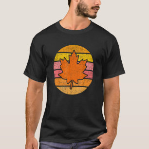   Retro Cute Maple Leaf Happy Fall Autumn Thanksgi T-Shirt