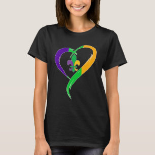 Retro Cute Mardi Gras Heart Mardi Gras T-Shirt