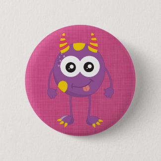 Retro Cute Purple Monster 6 Cm Round Badge
