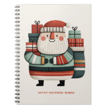 Retro Cute Santa Claus Holiday Presents