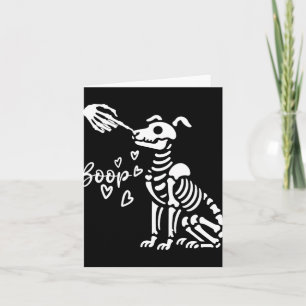 Retro Cute Skeleton Hand Boop Dog Funny Halloween Card