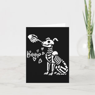 Retro Cute Skeleton Hand Boop Dog Funny Halloween Card
