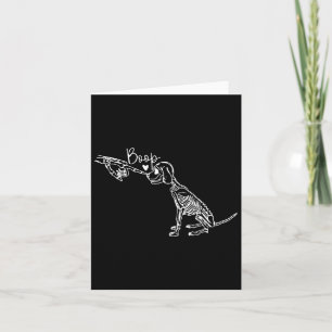 Retro Cute Skeleton Hand Boop Dog Funny Halloween  Card
