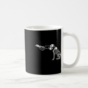 Retro Cute Skeleton Hand Boop Dog Funny Halloween Coffee Mug