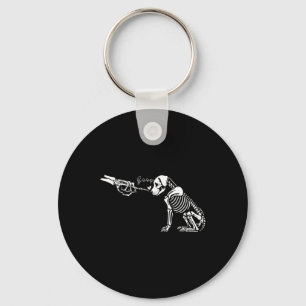 Retro Cute Skeleton Hand Boop Dog Funny Halloween  Key Ring