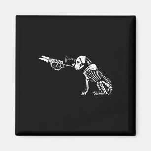 Retro Cute Skeleton Hand Boop Dog Funny Halloween Magnet