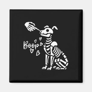Retro Cute Skeleton Hand Boop Dog Funny Halloween Magnet