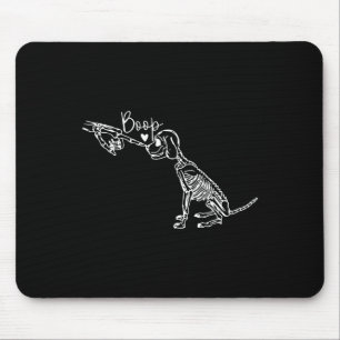 Retro Cute Skeleton Hand Boop Dog Funny Halloween Mouse Pad