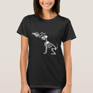Retro Cute Skeleton Hand Boop Dog Funny Halloween T-Shirt