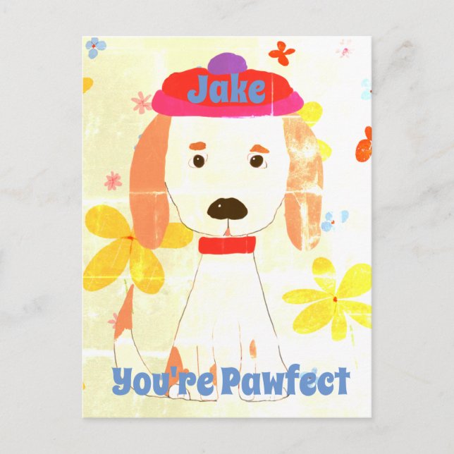 Retro Cute Spaniel You're Pawfect Postcard (Front)