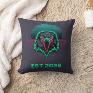 Retro Cyberpunk Geometric Animal Neon Art Graphic Cushion