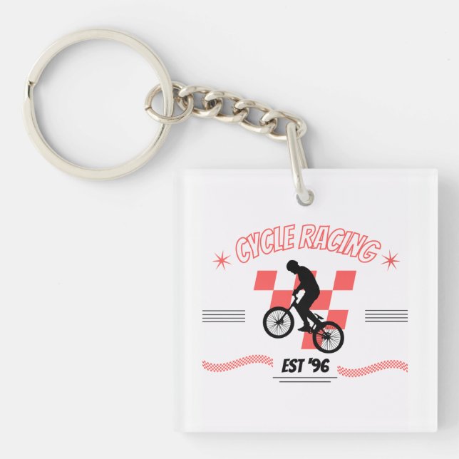 retro CYCLE RACING Key Ring (Front)