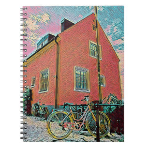 Retro cycling artwork notebook