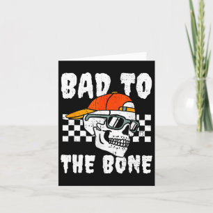Retro D To The Bone Funny Skull Halloween Costume Card