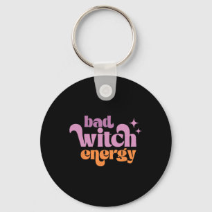 Retro D Witch Energy Shirt Halloween Witchy Vibes Key Ring
