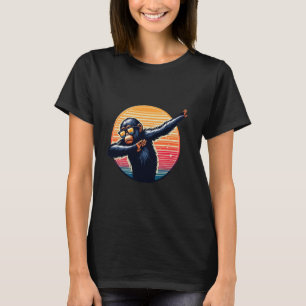 Retro Dab Dancing Chimpanzee Monkey with Sunglasse T-Shirt