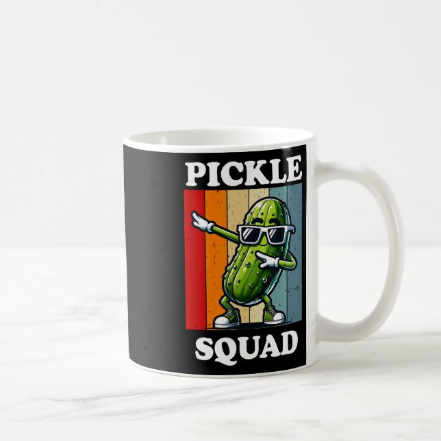 Retro Dabbing Pickle Dancing Cucumber Pickle Squad Coffee Mug (Right)