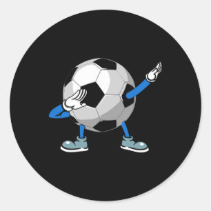Retro Dabbing Soccer Ll For Boys, Men, And Sports Classic Round Sticker