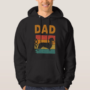 Retro Dachshund Dad Wiener Daddy Doxie Owner Fathe Hoodie