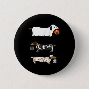 Retro Dachshund Halloween Wiener Dog Pumpkin Weeni 6 Cm Round Badge