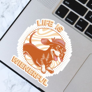 Retro Dachshund "Life is Wienerful" Muted Colours