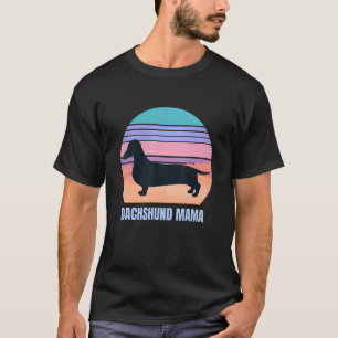 Retro Dachshund Mama  Doxie Dog Owner Mother Silho T-Shirt