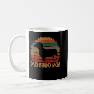 Retro Dachshund Mum Gift Doxie Dog Owner Mother Pe Coffee Mug