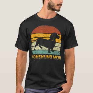Retro Dachshund Mum Gifts Doie Dog Owner Mother Pe T-Shirt
