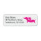 Retro Dachshund Pink and Grey Address Labels
