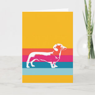 Retro Dachshund Silhouette – Colorful Pop Dog Art Card