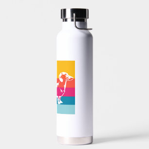 Retro Dachshund Silhouette – Colorful Pop Dog Art Water Bottle